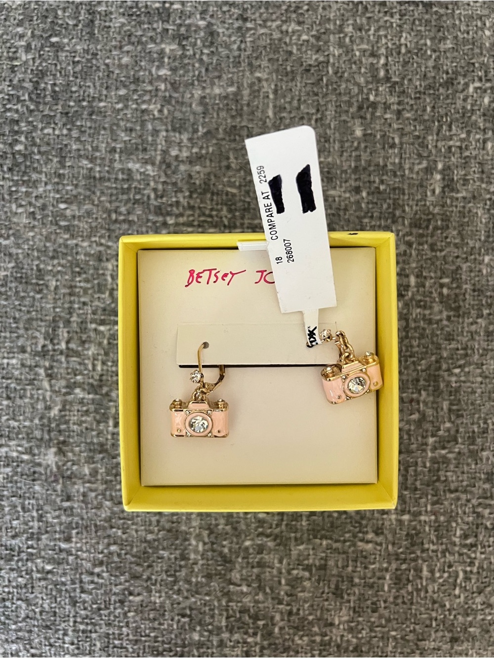 NWT Betsey Johnson Camera Earrings